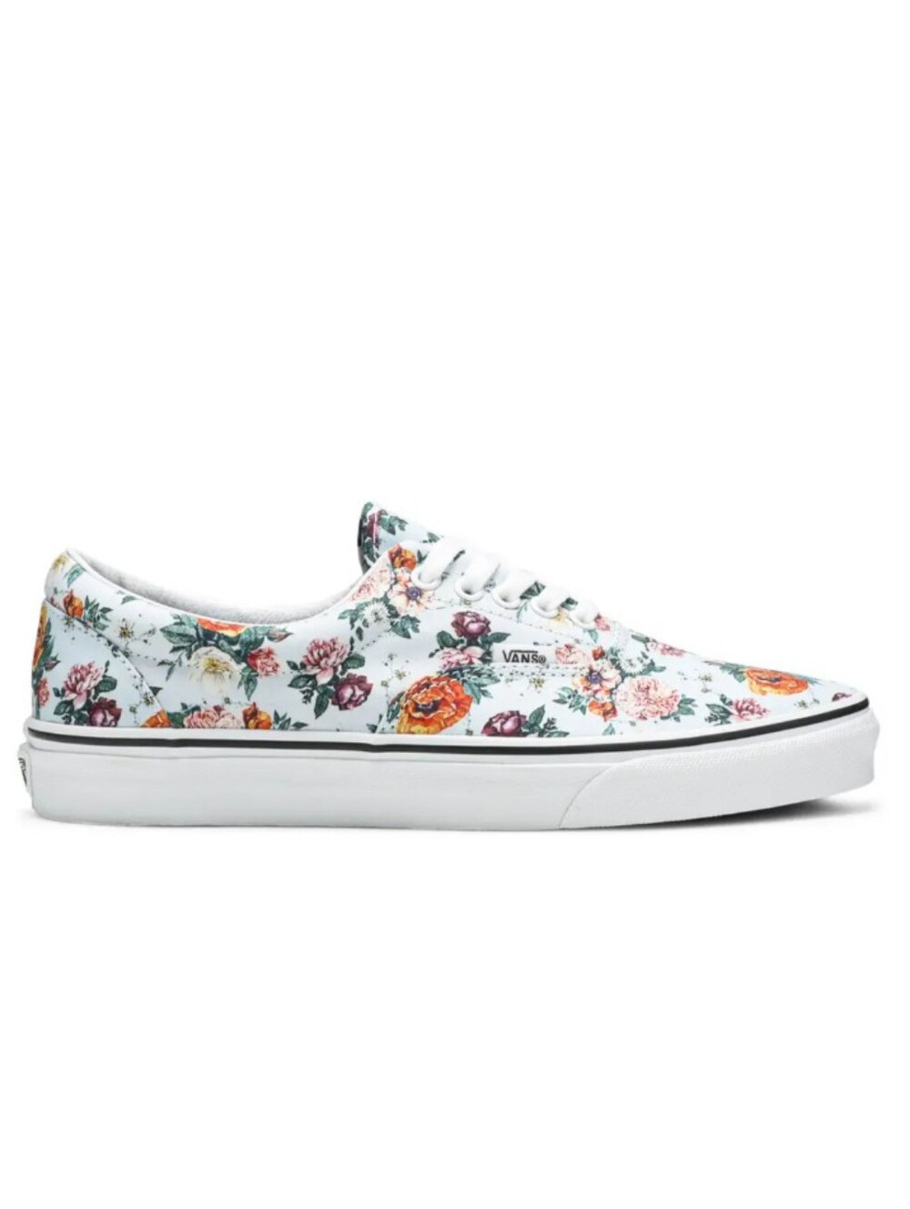 Vans Era Vintage Floral Print Low Top Sneakers Light Blue Women's 7